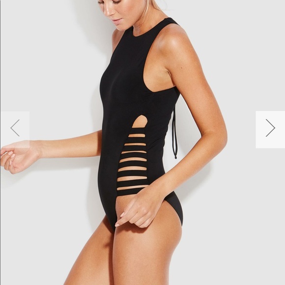 Seafolly multi strap high neck swimsuit - Picture 8 of 9